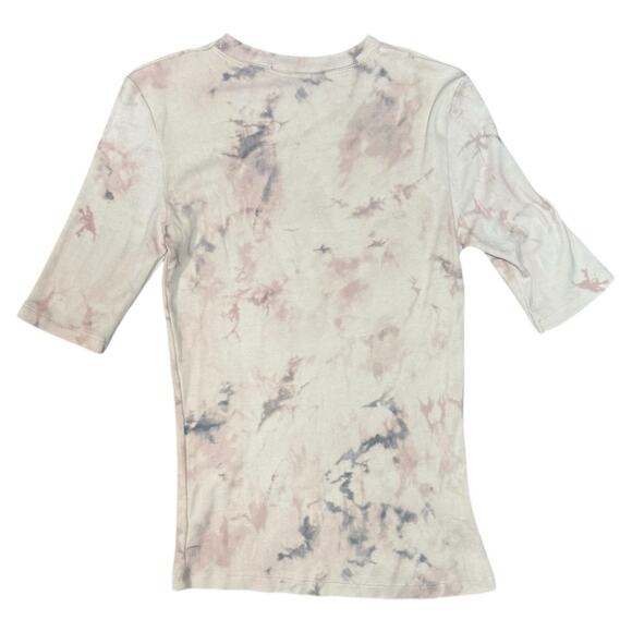 Zara Short Sleeve Tie Dye Shirt Ribbed Crew Neck Top Women's Size Medium NWOT - Picture 4 of 7
